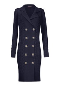 LONG WITH BUTTON CLOSURE - Vestido de punto - blue