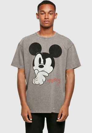 MICKEY MOUSE - DISTRESSED PONDER ACID WASHE - Print T-shirt - asphalt