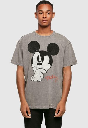 ABSOLUTE CULT MICKEY MOUSE - DISTRESSED PONDER ACID WASHE - T-shirt print - asphalt