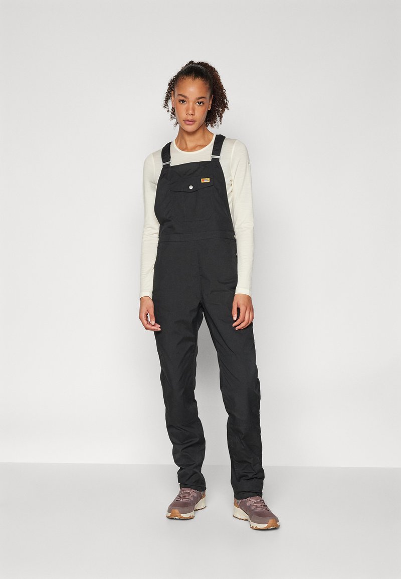 Fjällräven VARDAG DUNGAREE TROUSERS W - Hlače za na prostem - black