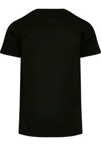 Sort t-shirt, korte ærmer, rund halsudskæring, lavet af blød bomuld, glat tekstur, enkel konstruktion uden mønstre eller udsmykninger.
