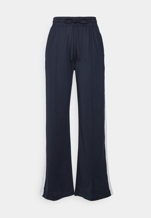 SIDE STRIPE WIDE LEG TRACK PANT - Teplákové kalhoty - navy
