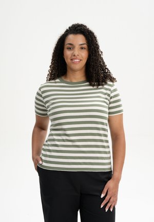 KHIRA STRIPES - Print T-shirt - thymian gestreift