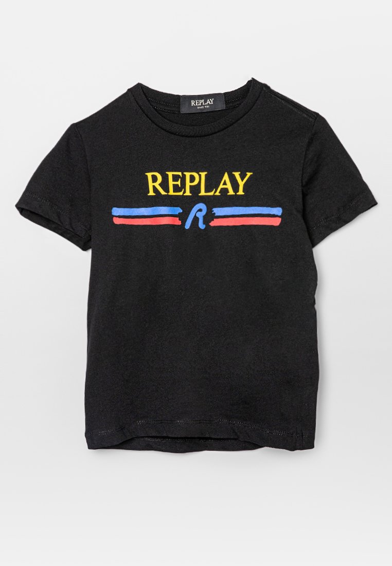 Replay T-shirt print zwart Replay T-shirt print zwart