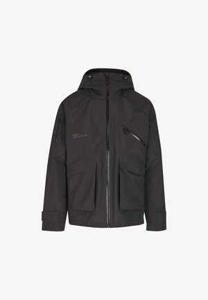Musthave must nagi, millel on kapuuts, ees luku sulgur, mitmed taskud, reguleeritavad mansetid ja peen bränding rinnal.