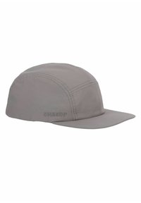 Grå kasket med en stiv skygge, lavet af let polyester. Har diskret broderet branding og et enkelt, strømlinet design.