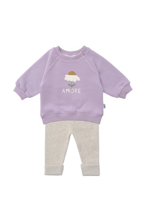 AMORE SET - Stoffhose - flieder grau