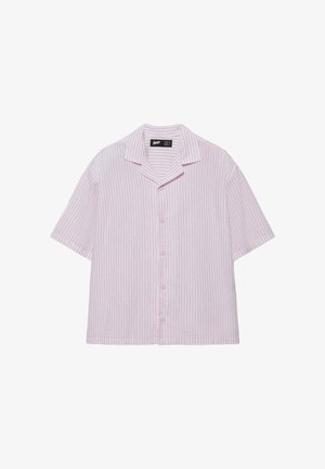 PULL&BEAR, PINK POPLIN SHORT-SLEEVED SHIRT - Košeľa - light pink