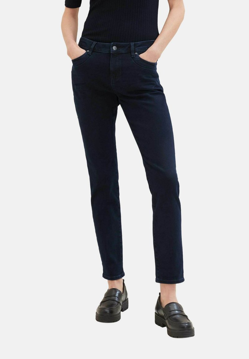 TOM TAILOR TAPERED FIT - Jeans fuselé - dark stone blue black denim