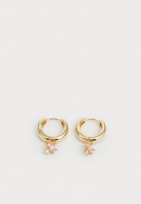 DROP HUGGIE HOOPS - Auskarai - gold-coloured/pink