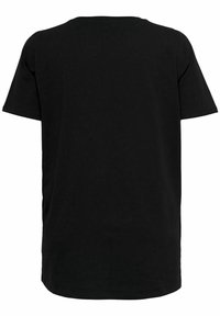 Svart kortärmad t-shirt i bomull med rundad hals och en lös passform. Baksidan är enfärgad utan dekorationer eller mönster.