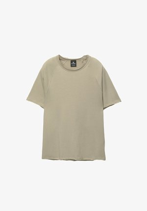PULL&BEAR SHORT SLEEVE TRIMMED  - T-shirt basic - khaki