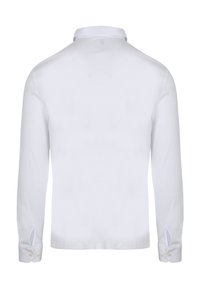 Witte lange mouwen shirt met een klassieke kraag, knoopmanchetten met twee knopen en een gladde, effen textuur.