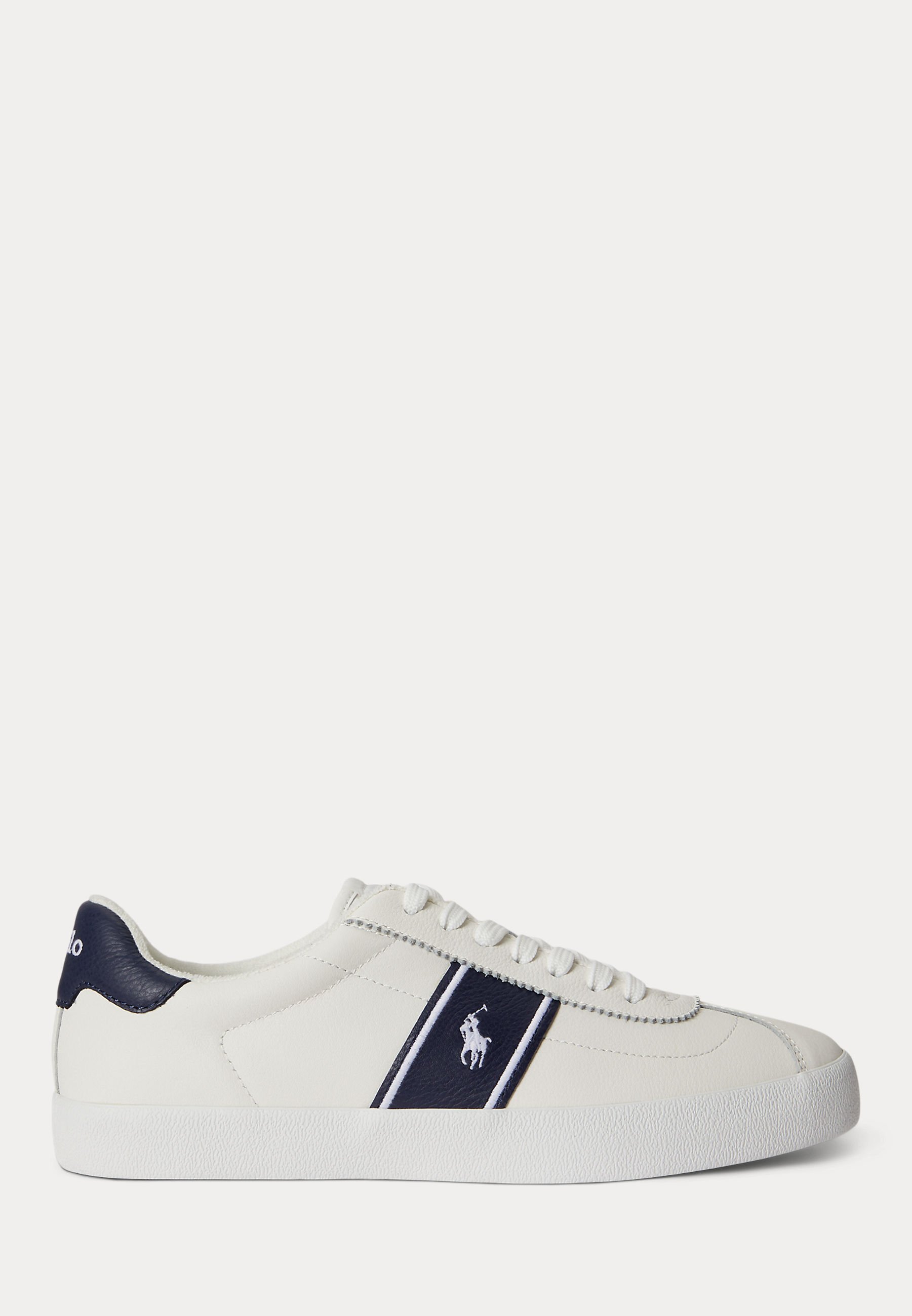 Polo Ralph Lauren Court VLC Men’s 13 White Navy Grey Suede Detailed Refreshed Mens Polo Ralph Lauren Court Vulc Suede Sneakers In Navy  main image 4