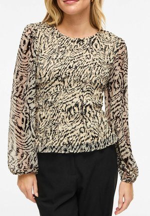 GESMOKTES VIFALIA LANGARM - Bluse - birch