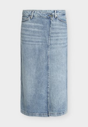 Marc O'Polo, WRAP CLOSURE SKIRT - Denimová sukňa - light blue multi