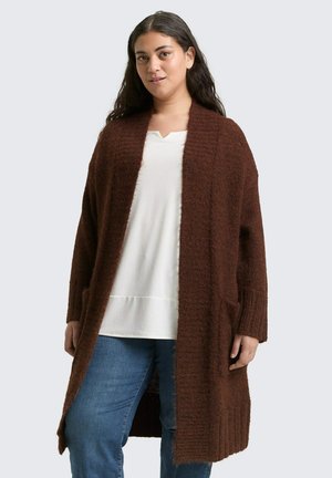 INHALT - Strickjacke - dark pecan brown melange