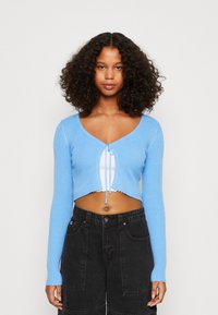 Vero Moda VMGLORY TIE STRING - Strickjacke - little boy blue