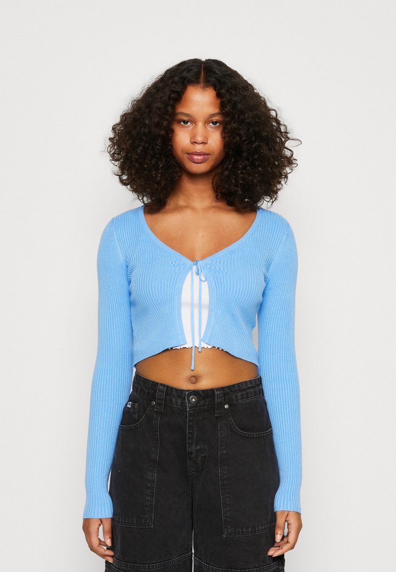 Vero Moda VMGLORY TIE STRING - Strickjacke - little boy blue