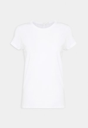 Witte katoenen T-shirt met korte mouwen, een ronde hals en een relaxte fit. Voorzien van een soepele textuur zonder zichtbare patronen of accenten.