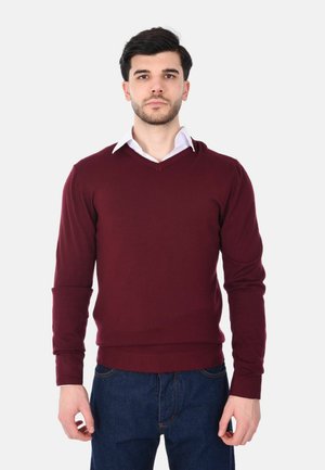 SCOLLO A V - Maglione - bordeaux