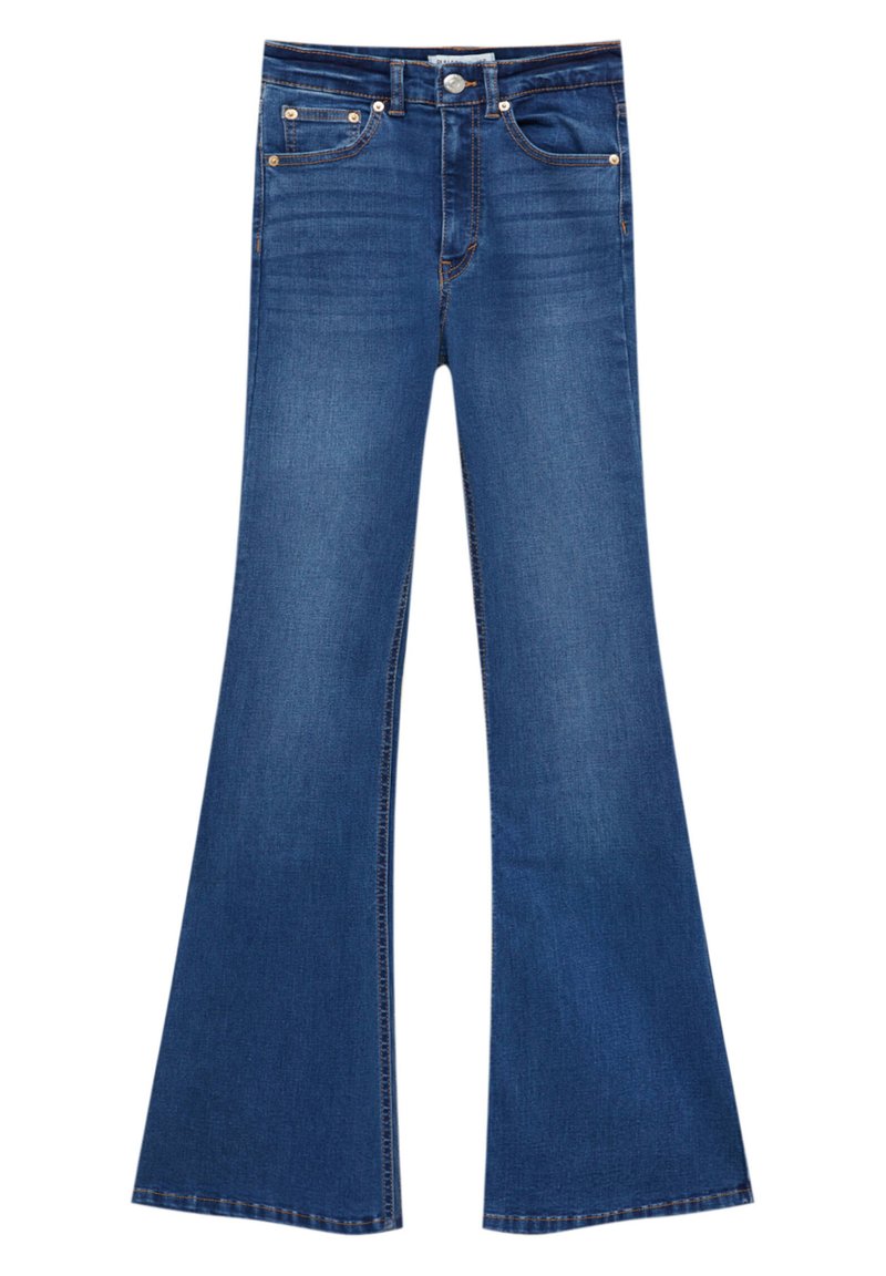 PULL&BEAR Flared Jeans donkerblauw denim