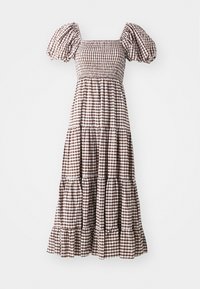 POLLEN GINGHAM MIDI DRESS - Day dress - brown