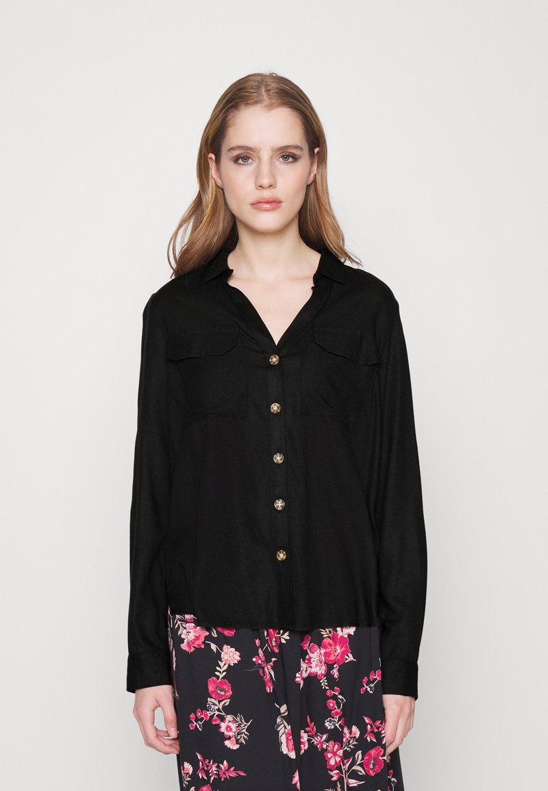 Vero Moda Petite VMBUMPY Buttondown blouse black Zalando