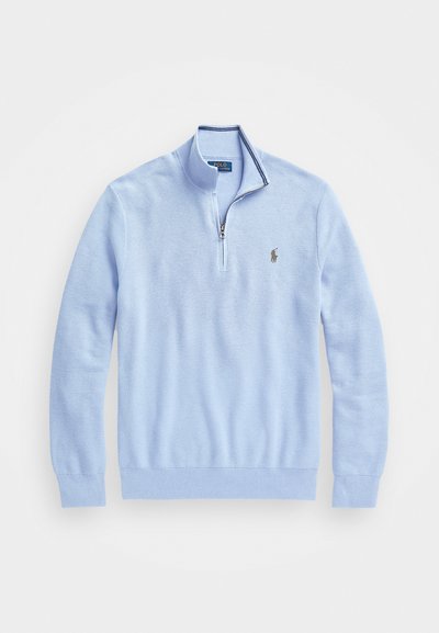 Polo Ralph Lauren KNIT COTTON QUARTER ZIP JUMPER - Džemperis - blue hyacinth