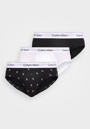 HIP BRIEF ICON COTTON STRETCH 3 PACK - Σλιπ - black/classic white