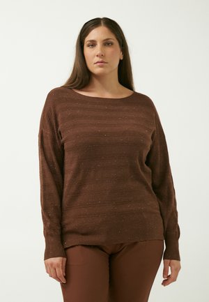 BOAT NECK  - Striktrøje - chocolate