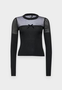 PULL - Tops ar garām piedurknēm - black