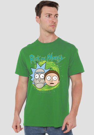Cotton Soul, RICK AND MORTY FLOATING HEADS - Print T-shirt - dark green