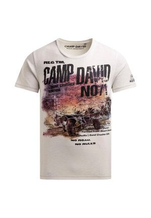 Camp David, CAMP DAVID T-SHIRT DUNE CRUSHER KURZARMSHIRT - Camiseta estampada - weiß