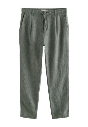 Next, TAPERED FIT - 100% LINEN - Stoffhose - green