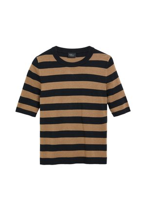 s.Oliver BLACK LABEL, STRICKPULLOVER - T-Shirt print - sandfarben