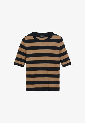 s.Oliver BLACK LABEL, STRICKPULLOVER - T-shirt print - sandfarben