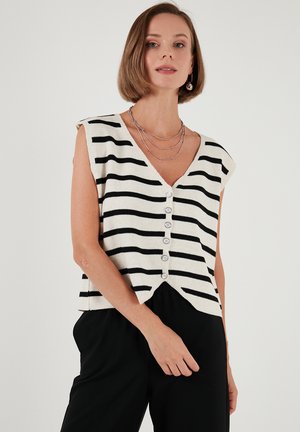 LELA Bodywarmer - ecru black
