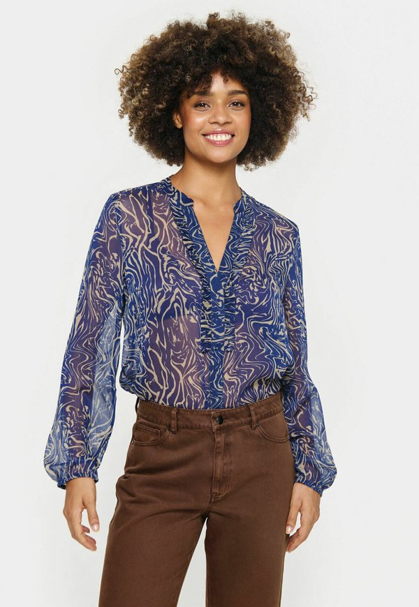 VALERIE - Bluse - midnight sail water strokes