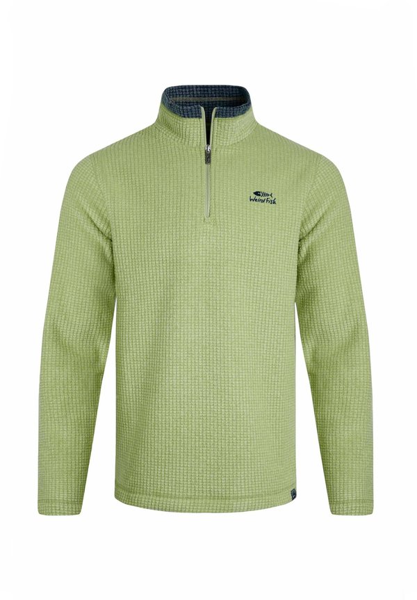 NEWARK 1/4 ZIP GRID WASHED - Fleece jumper - tarragon3
