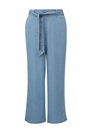 s.Oliver CULOTTE  WIDE LEG  MIT BINDEGÜRTEL - Flared Jeans - blau