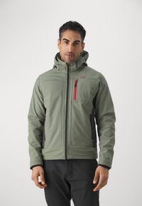 CMP MAN JACKET ZIP HOOD - Softshelljas - salvia