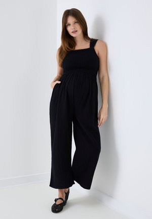 JoJo Maman Bébé, MATERNITY & NURSING WIDE LEG JUMPSUIT . - Mono - black
