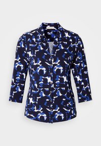 LONG SLEEVE COLLAR AOP - Button-down blouse - blue