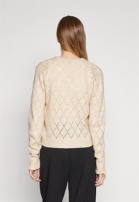 JDY JDYLETTY LS V-NECK - Jopica - oatmeal detail/melange