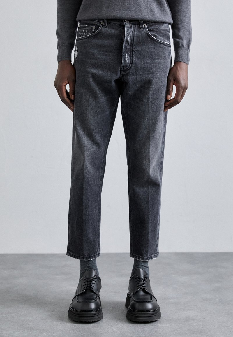 LARDINI PANTALONE UOMO LAVATO - Džínsy tapered fit - blue-black denim