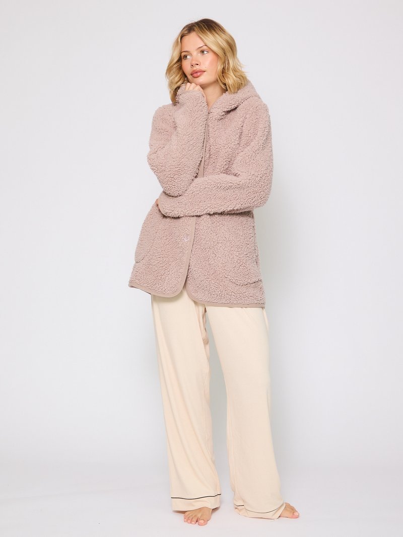 Loungeable BORG BUTTON LOUNGE - Cardigan - mink/beige - Zalando.dk