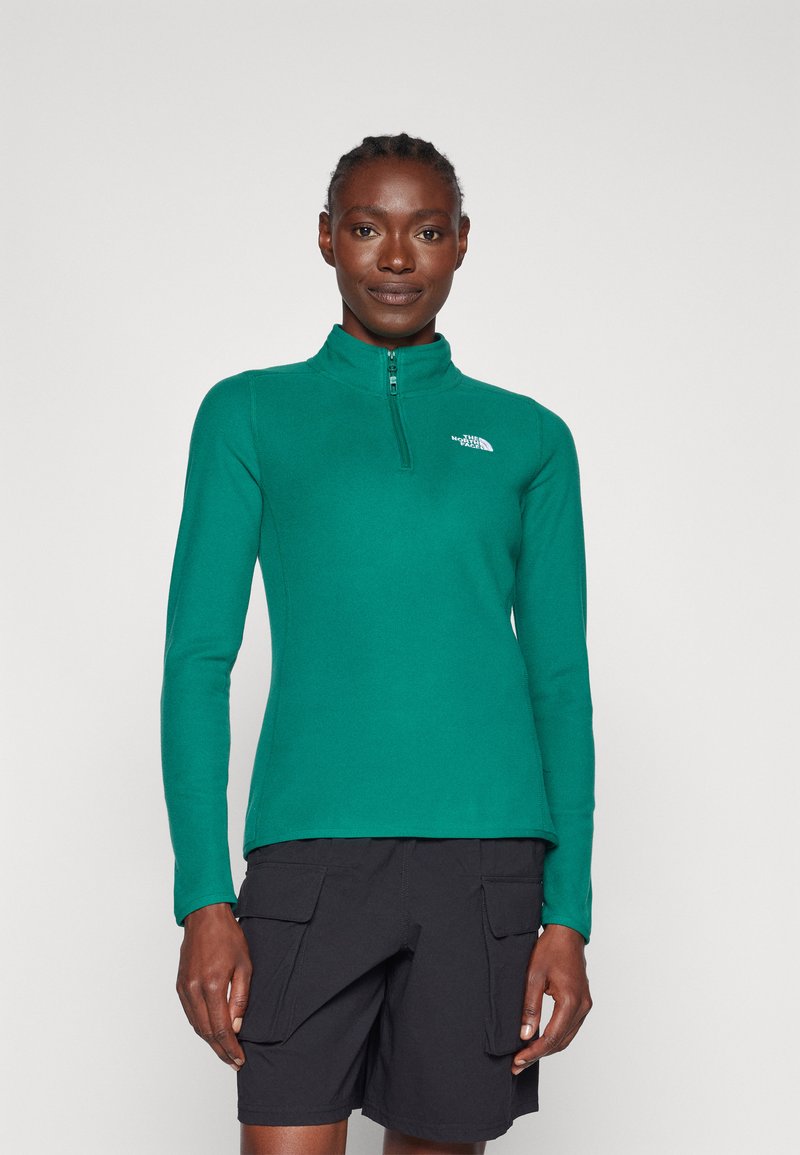 The North Face 100 GLACIER 1/4 ZIP - Polárpulóver - evergreen