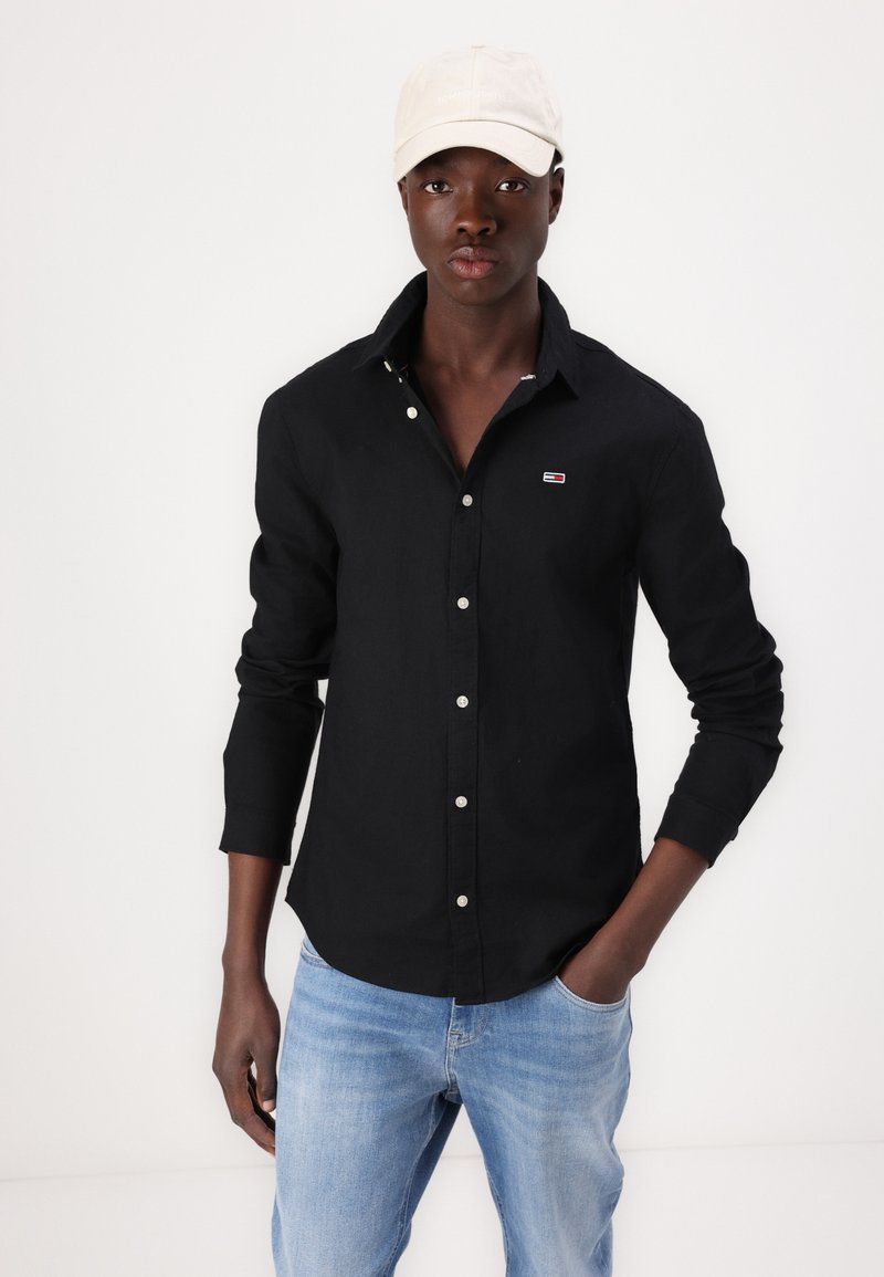 Tommy Jeans SLIM STRETCH OXFORD SHIRT - Shirt - black - Zalando.co.uk