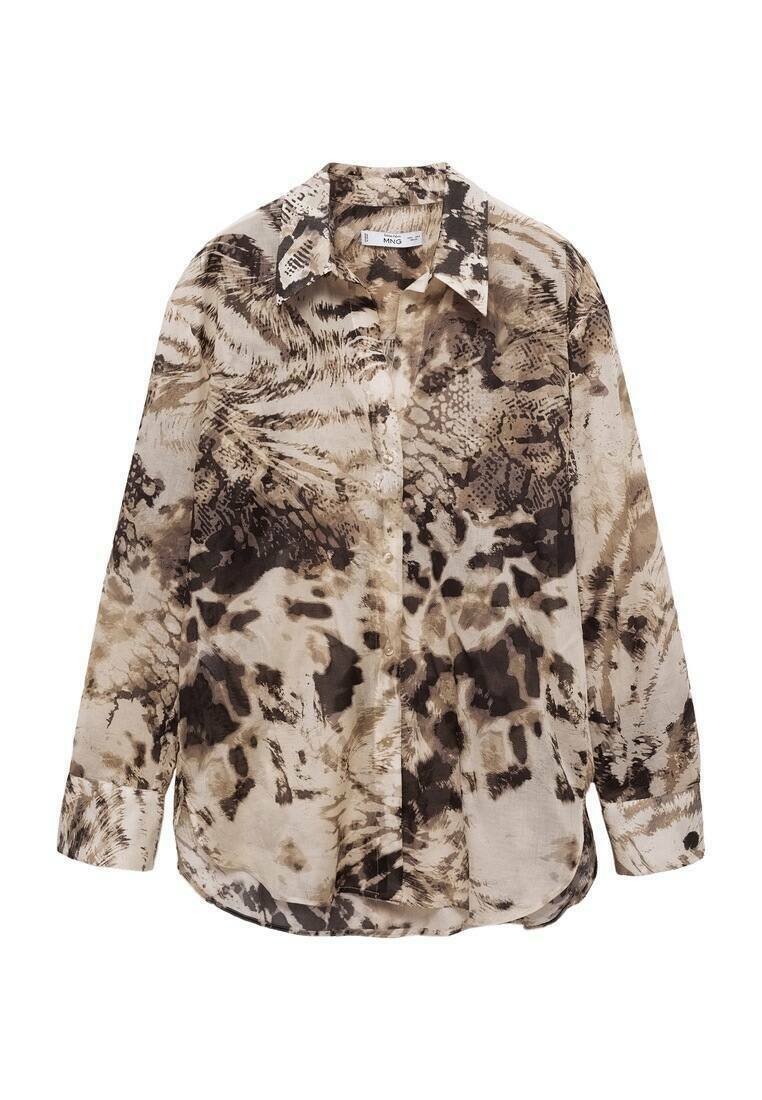 Mango Overhemdblouse beige Mango Overhemdblouse beige